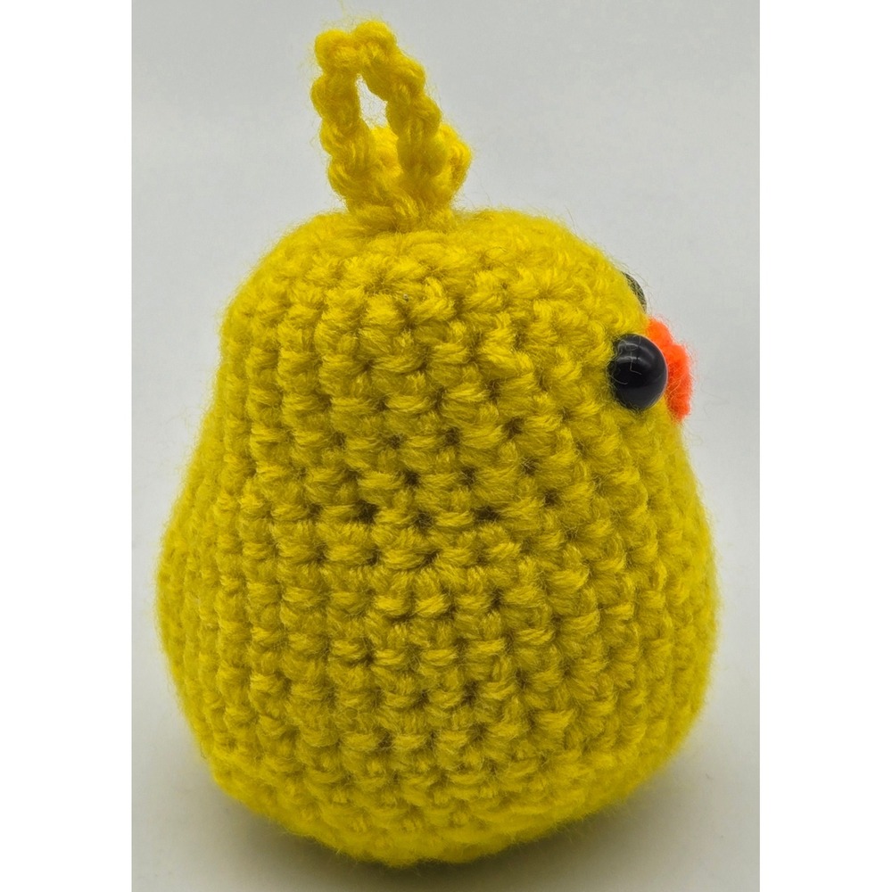 Handmade Crochet Chick Bird Amigurumi Yellow Mini Plush Figure 2.5x4 - Picture 4 of 6